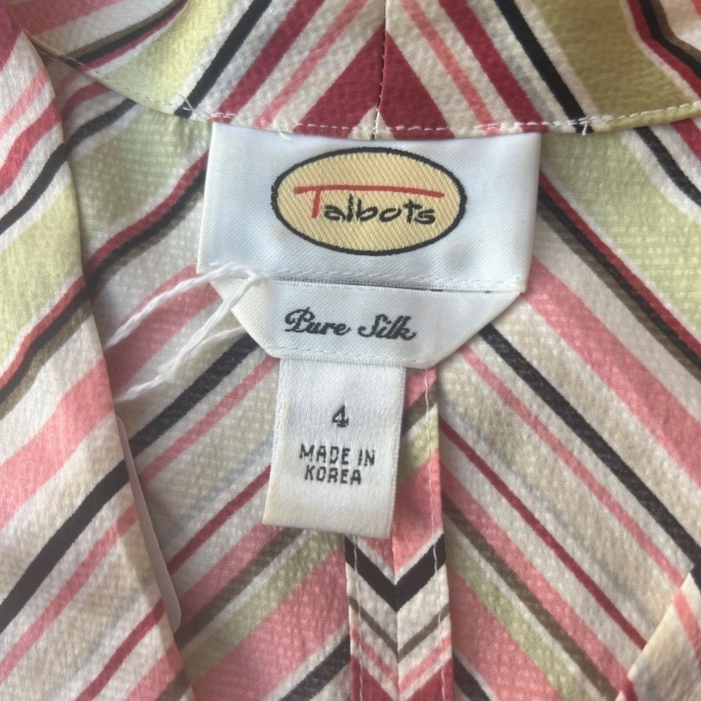Talbots Women's Size 4 Silk Striped Sleeveless Top - Picture 6 of 7